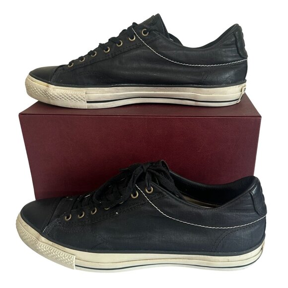 Converse John Varvatos All Star Low Top Sneakers Black Leather Size US Mens 11 - Picture 3 of 13